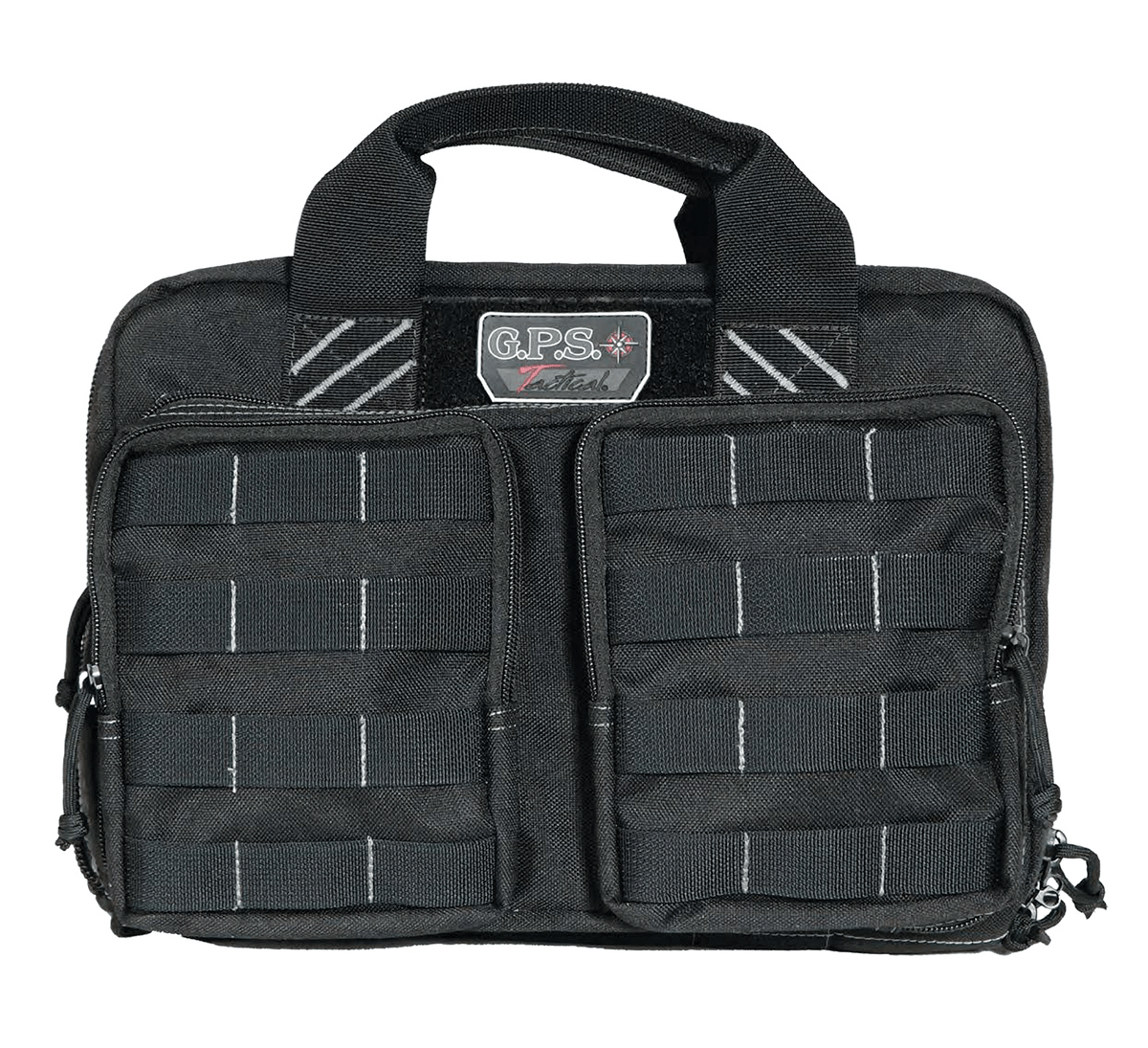 G*Outdoors GPS Tactical Quad +2 Pistol Case Black 1000D Polyester - Holds 6 Handguns