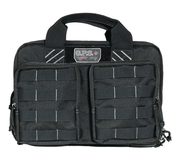 G*Outdoors GPS Tactical Quad +2 Pistol Case Black 1000D Polyester - Holds 6 Handguns