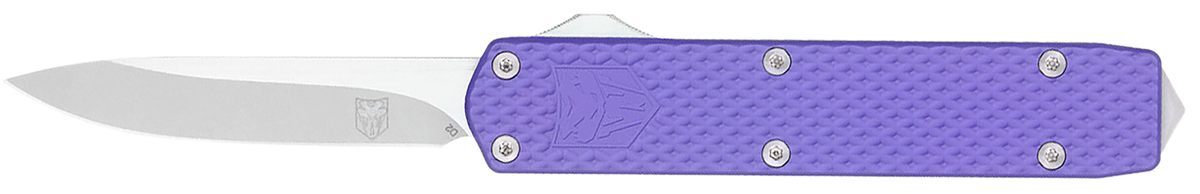 CobraTec Knives Mini Mamba Gen II 2.25" OTF Plain D2 Steel Stonewashed Purple Textured Aluminum Handle
