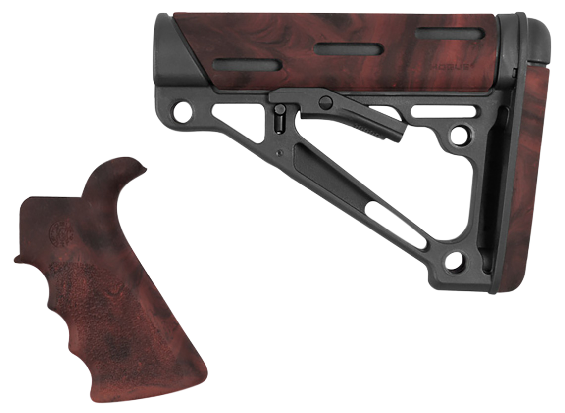 Hogue 15456 OverMolded AR-15/M16 Buttstock & Pistol Grip Kit - Red Lava