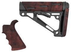 Hogue 15456 OverMolded AR-15/M16 Buttstock & Pistol Grip Kit - Red Lava