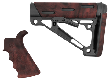 Hogue 15456 OverMolded AR-15/M16 Buttstock & Pistol Grip Kit - Red Lava