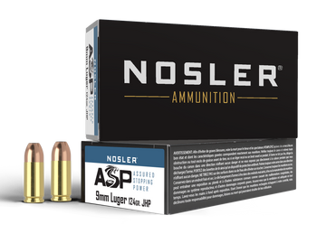 Nosler Assured Stopping Power 9mm Luger +P 124gr JHP - Box or Case