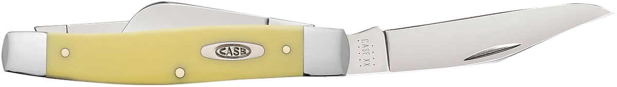 Case Large Stockman 3-Blade Folding Pocket Knife 3.3" Clip Carbon Steel Yellow Synthetic Handle
