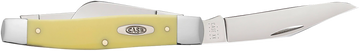 Case Large Stockman 3-Blade Folding Pocket Knife 3.3" Clip Carbon Steel Yellow Synthetic Handle