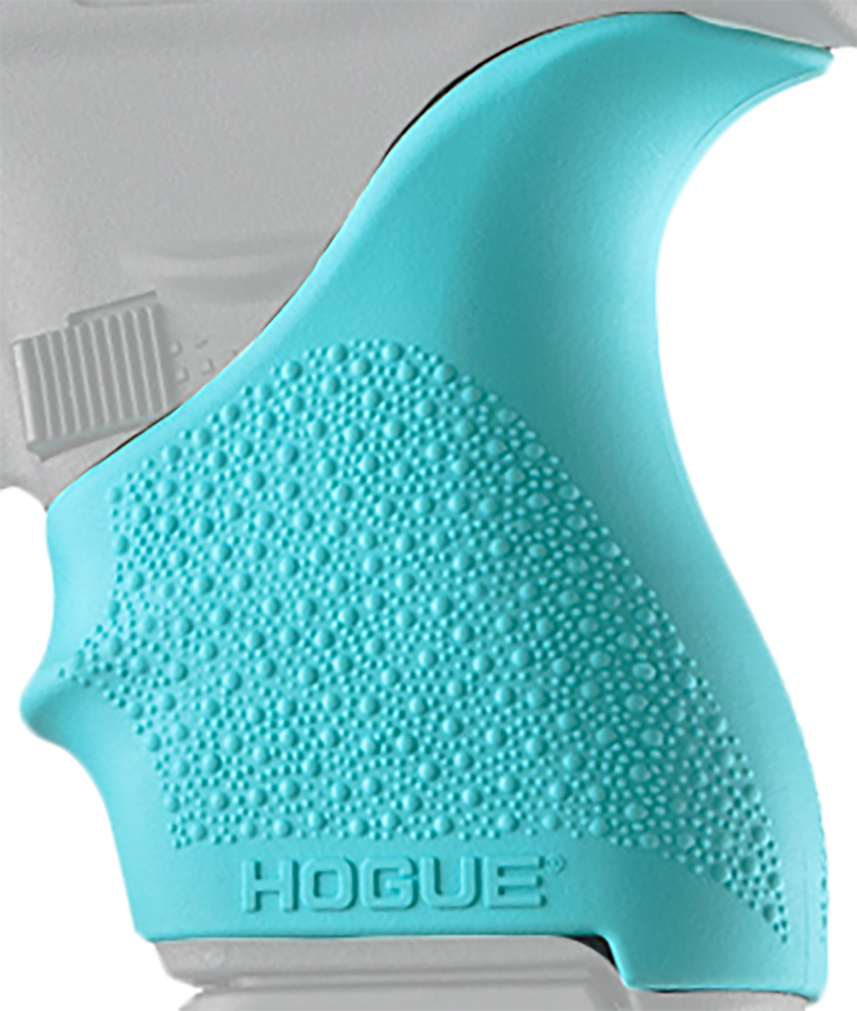 Hogue HandAll Beavertail Grip Sleeve Glock 42/43 Aqua Blue Rubber