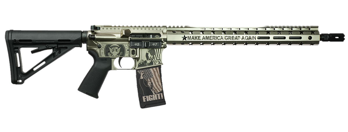 Black Rain Ordnance Spec15 Trump FX Custom Limited Edition 5.56 NATO 16" 30+1 Semi-Auto AR-15 Rifle - Silver