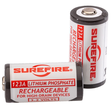 Surefire SFLFP123 123A 3.2V 450 mAh LiFePO4 Battery 2-Pack