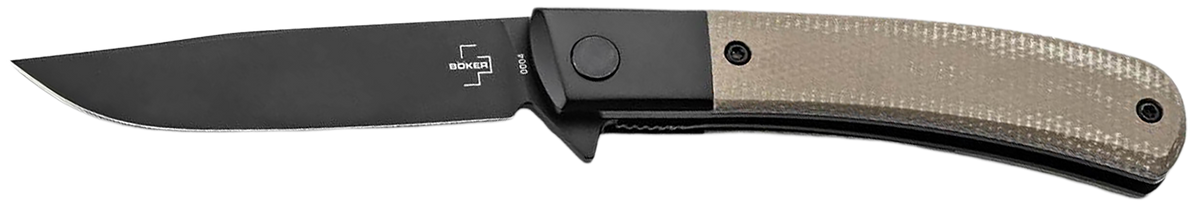 Boker Modern Gentleman 2.95" Nitro-V Plain Drop Point Green Micarta Folding Knife