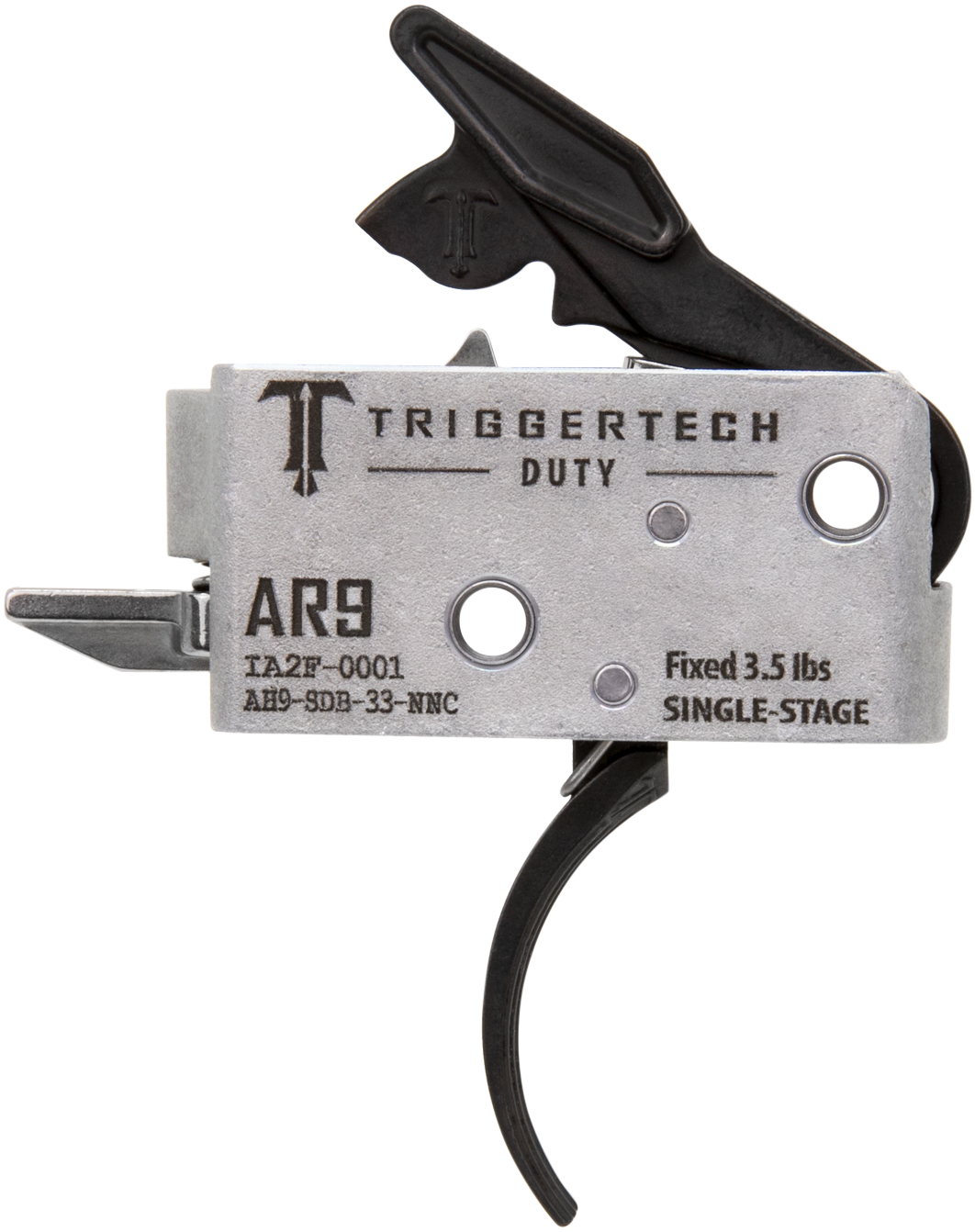 TriggerTech Duty AR-9 3.5 lb Single-Stage Curved Trigger - Stainless