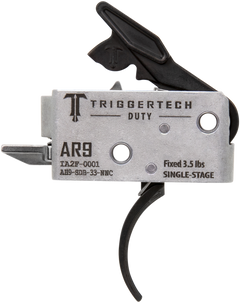 TriggerTech Duty AR-9 3.5 lb Single-Stage Curved Trigger - Stainless