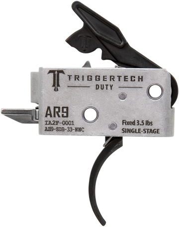TriggerTech Duty AR-9 3.5 lb Single-Stage Curved Trigger - Stainless