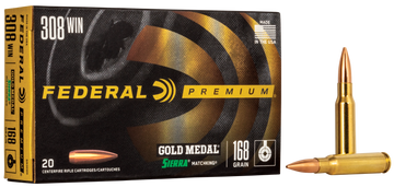 Federal Premium Gold Medal 308 Win 168 gr Sierra MatchKing BTHP 20 Rd - Box or Case