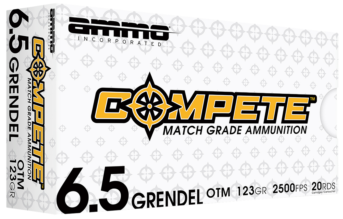 Ammo Inc Compete 6.5 Grendel 123gr Open Tip Match 20 Rd - Box or Case