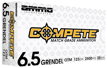 Ammo Inc Compete 6.5 Grendel 123gr Open Tip Match 20 Rd - Box or Case