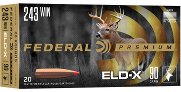 Federal Premium ELD-X 243 Win 90gr 20 Rd - Box or Case