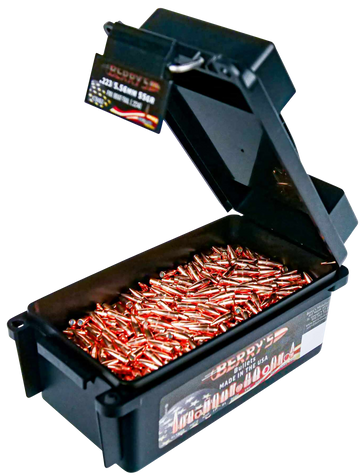 Berry's Superior 223 Rem, 5.56x45mm NATO 62gr Full Metal Jacket Boat Tail Reloading Bullets - 1500/Case