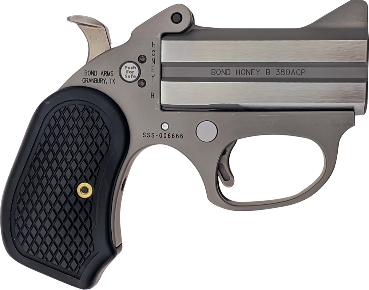Bond Arms Honey B Stinger RS 38 Special 3" 2-Rd Break-Action Pistol - Matte Stainless Steel Frame/Black B6 Resin Grips