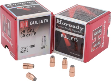 Hornady 2510 Traditional Varmint 25 Cal .257 60 gr Flat Point - 100/Box