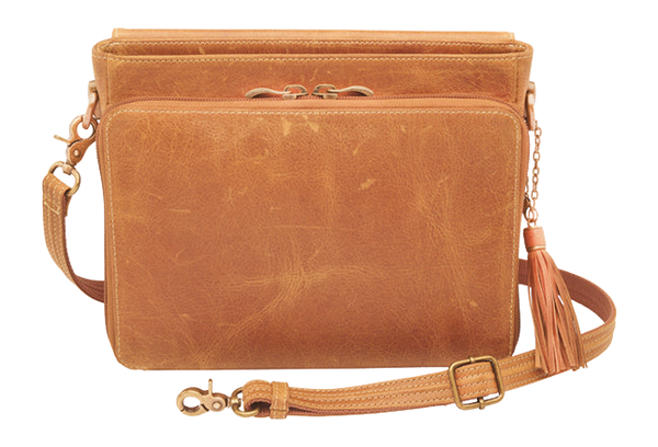 Kingport Industries GTM-CZY/22 Caramel Buffalo Leather Crossbody Clutch CCW Purse