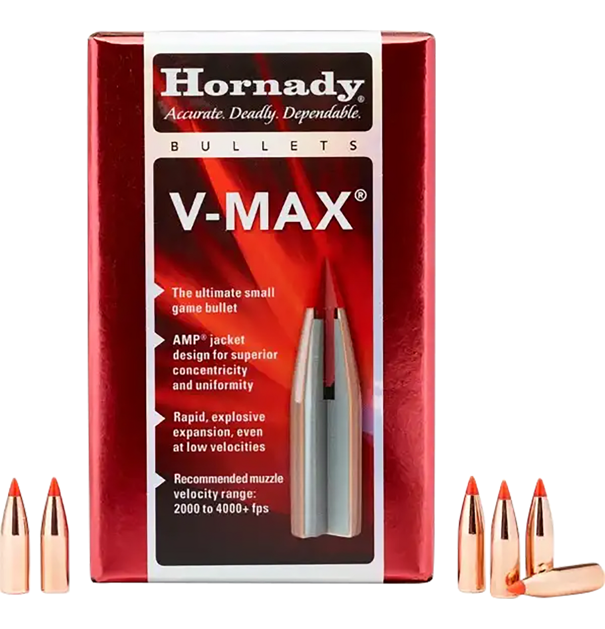 Hornady V-Max 6mm .243 75gr Varmint Reloading Bullets 100/Box
