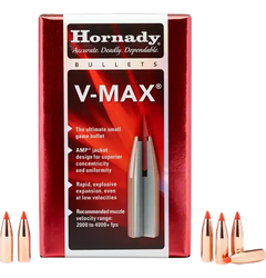 Hornady V-Max 6mm .243 75gr Varmint Reloading Bullets 100/Box