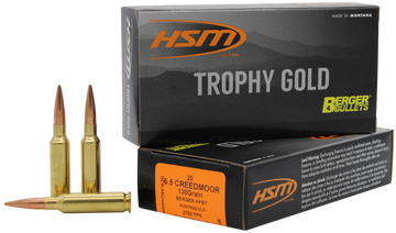 HSM Trophy Gold 6.5 Creedmoor 130gr Berger Hunting VLD Match 20 Rd - Box or Case