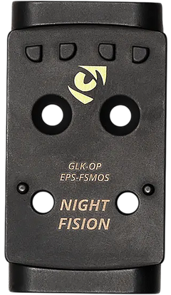 Night Fision GLKOPEPSFSMOS Optic Adapter Plate Black Nitride Stainless Steel - Fits Glock 17/19/47 MOS / Holosun EPS