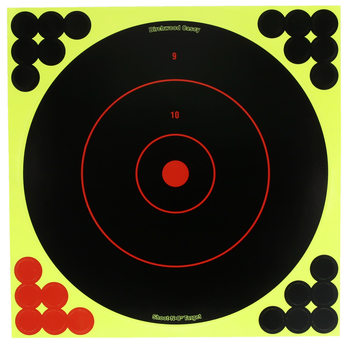 Birchwood Casey Target Dispenser 12" Bullseye Self-Adhesive Paper 12-Pack with Pasters