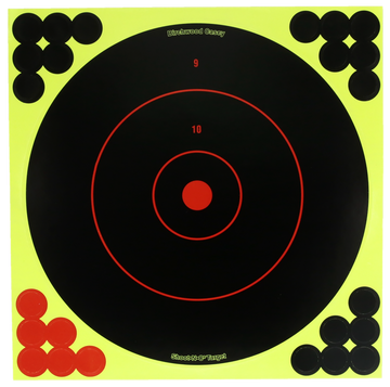 Birchwood Casey Target Dispenser 12" Bullseye Self-Adhesive Paper 12-Pack with Pasters