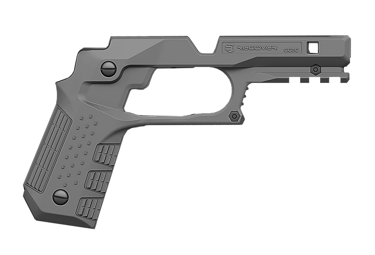 Recover Innovations CC3C-04 Grip & Rail System Gray Polymer Picatinny for Compact 1911