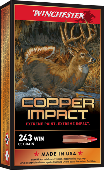 Winchester Ammo Copper Impact 243 Win 85gr Copper Extreme Point Lead Free - Box or Case