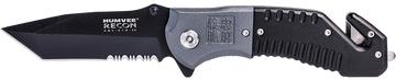Humvee Accessories Recon 4.75" Folding Plain/Serrated Black Stainless Steel Knife