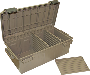MTM Case-Gard ACDC30 Ammo Crate Divided Utility Box - Beige Polypropylene 21" x 11.2" x 7.5"