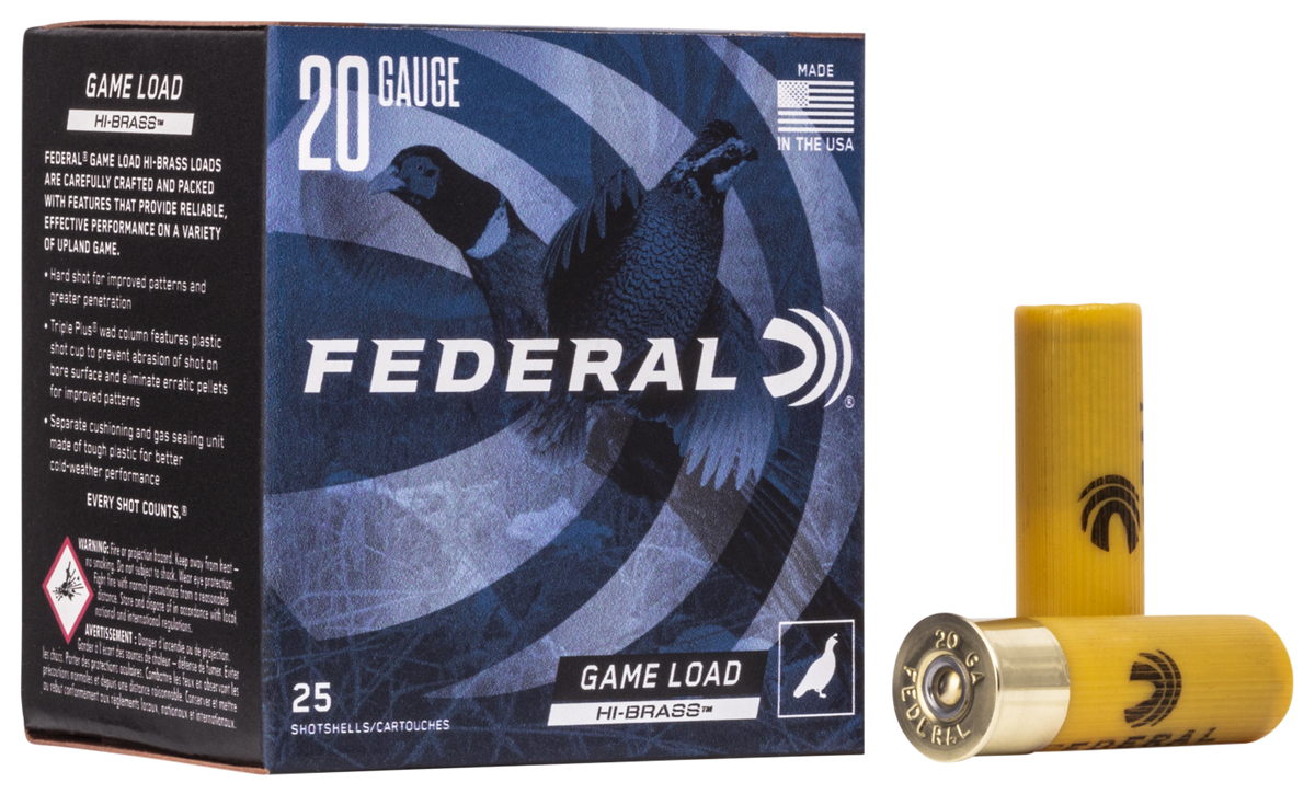 Federal Game-Shok High Brass 20 Gauge 2.75" 1oz #5 Shot 25 Rd - Box or Case