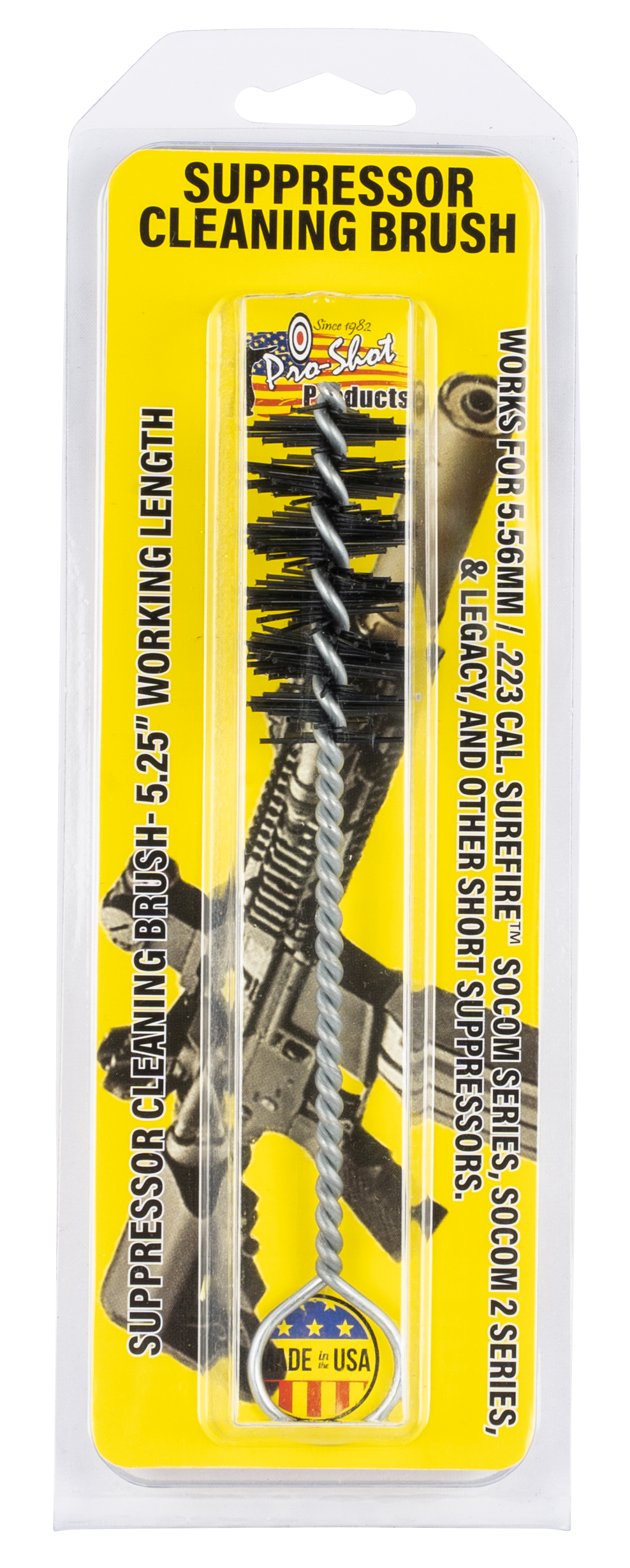 Pro-Shot SPRBRUSH Suppressor Cleaning Brush .223/5.56mm - SureFire SOCOM Series Compatible