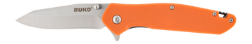 Rynoblade Knives Ruko Tactical 3.25" Folding 420A Steel Orange GFN Handle