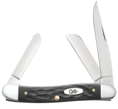 Case Medium Stockman 3-Blade 2.57"/1.88"/1.71" Folding Knife - Clip Point/Sheepsfoot/Spey - Rough Black Synthetic