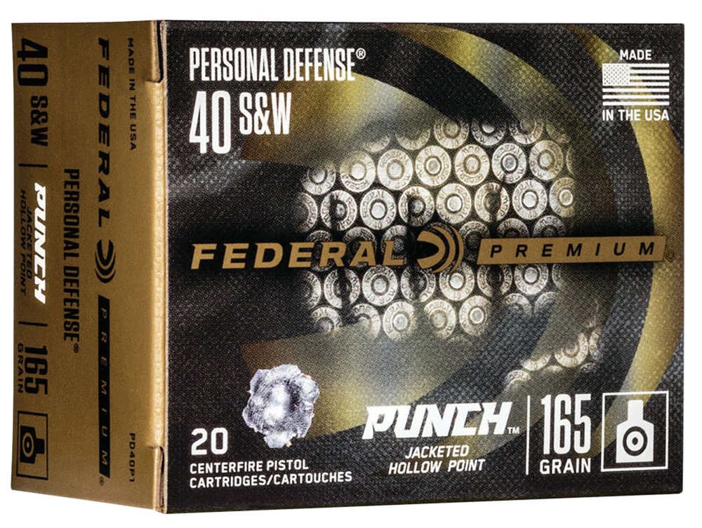 Federal Punch Personal Defense 40 S&W 165gr Jacketed Hollow Point 20 Rd - Box or Case