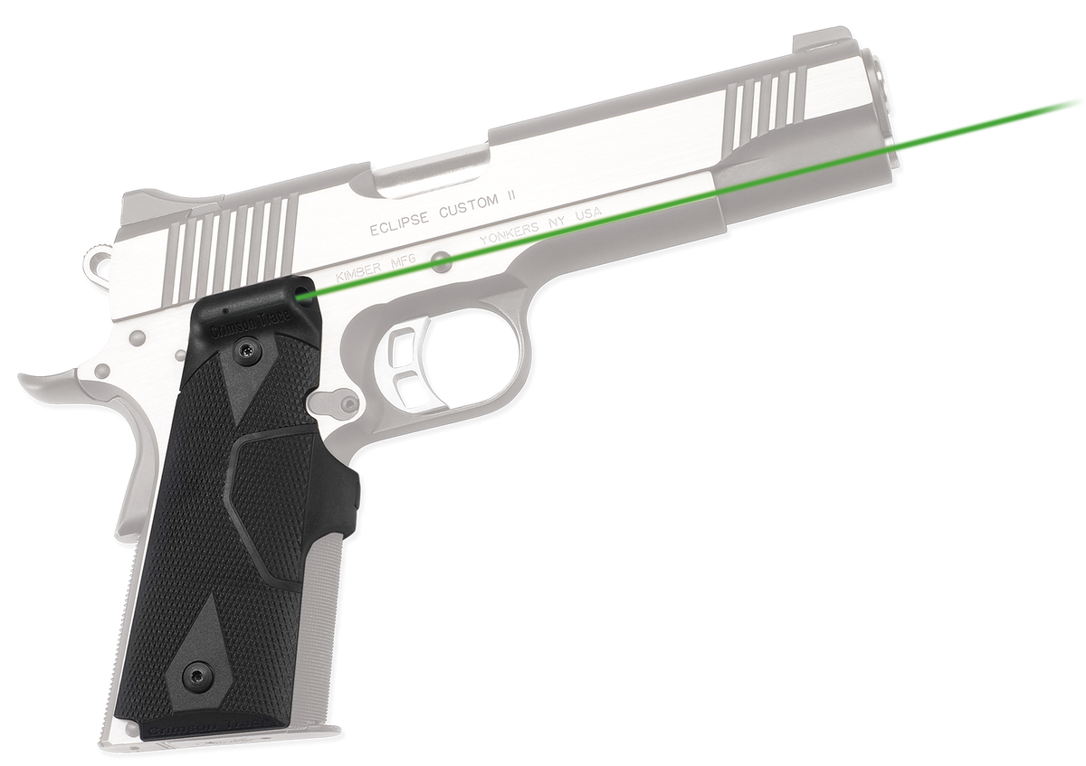 Crimson Trace LG-401G Lasergrips Front Activation Green Laser Sight for 1911/1911A1 - Black Polymer