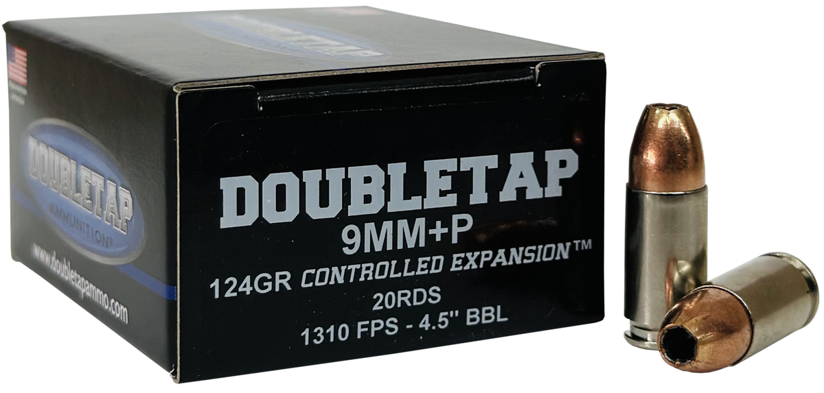 DoubleTap Ammunition 9mm Luger +P 124gr Controlled Expansion JHP - Box or Case
