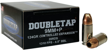 DoubleTap Ammunition 9mm Luger +P 124gr Controlled Expansion JHP - Box or Case