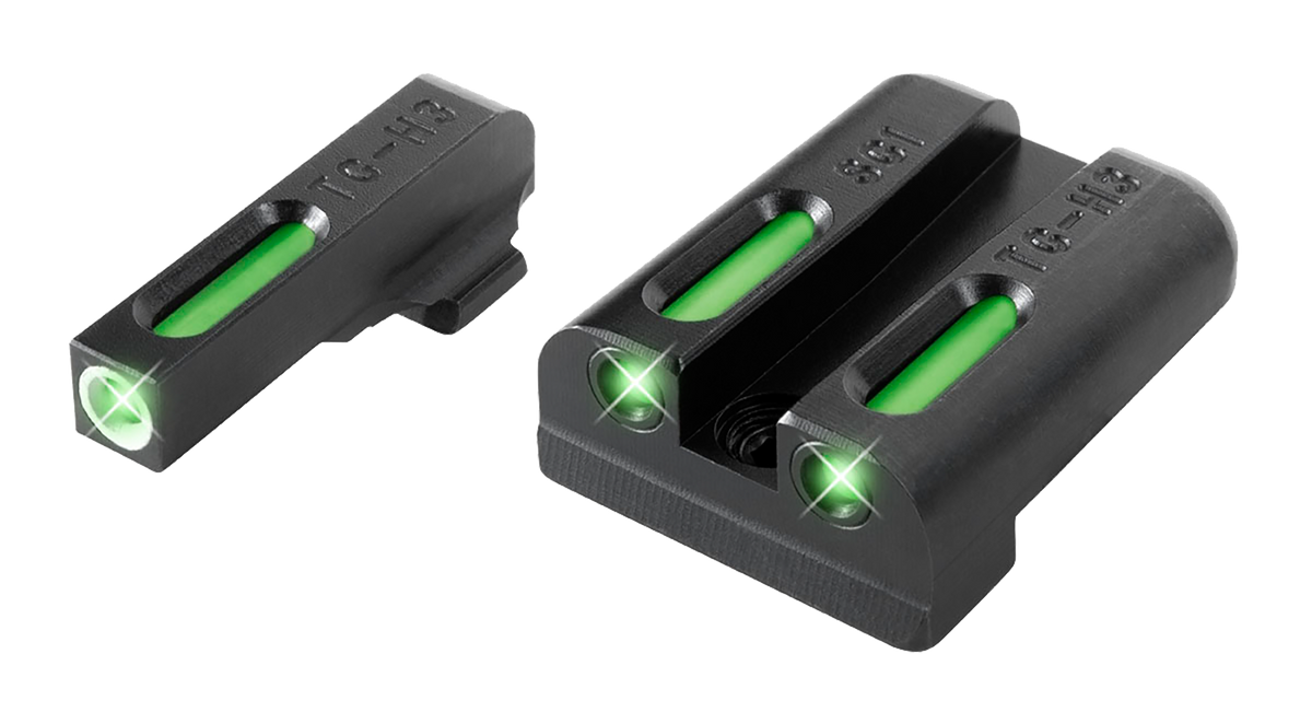 TruGlo TFX Sig Sauer P-Series #8 Front/#8 Rear Green Tritium Fiber Optic Sight Set - Black Nitride