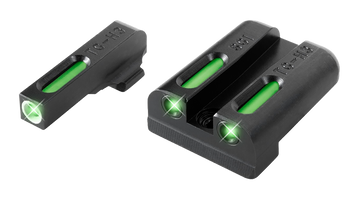 TruGlo TFX Sig Sauer P-Series #8 Front/#8 Rear Green Tritium Fiber Optic Sight Set - Black Nitride
