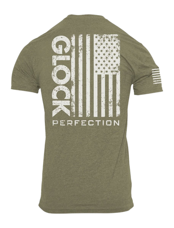 Glock Perfection Flag Tee Medium OD Green T-Shirt