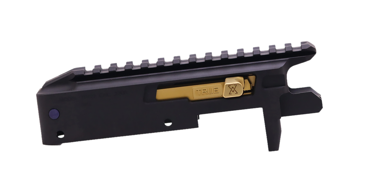 True Precision TP/22 10/22 Pattern .22 LR Receiver Set - Black Anodized / Gold Bolt