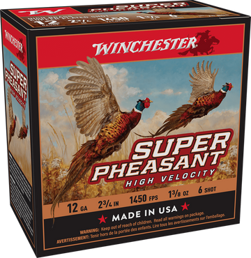 Winchester Ammo Super Pheasant HV 12 Gauge 2.75" 1-3/8 oz #6 Shot - Box or Case