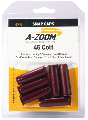 A-Zoom 16124 Revolver Snap Caps 45 Colt 6-Pack