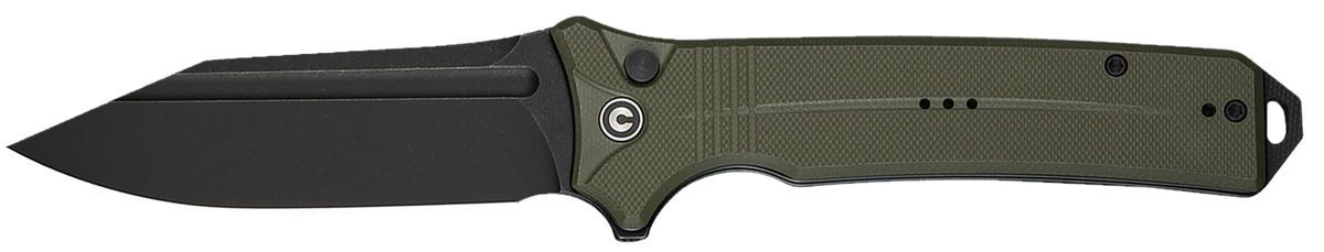 Civivi Knives Neurohaptic 3.74" Folding Clip Point Plain Nitro-V - Black Stonewashed Blade, OD Green G10 Handle