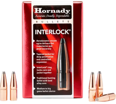Hornady InterLock 25 Cal .257 117 gr Boat Tail Spire Point Reloading Bullets - 100/Box